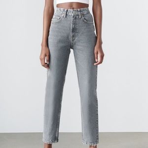 zara grey mom jeans